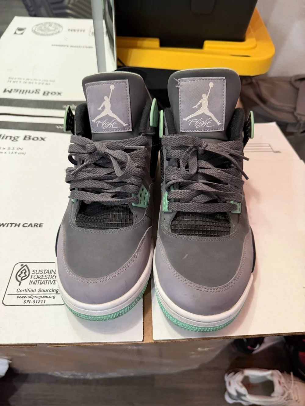 Jordan Men’s Sneakers in Dark Gray with Mint Highlights
